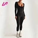 Upgrade your wardrobe with a black square neck jumpsuit. Our zip up romper is perfect for any occasion. Shop now for a range of sizes and styles to add a sophisticated touch to your look.